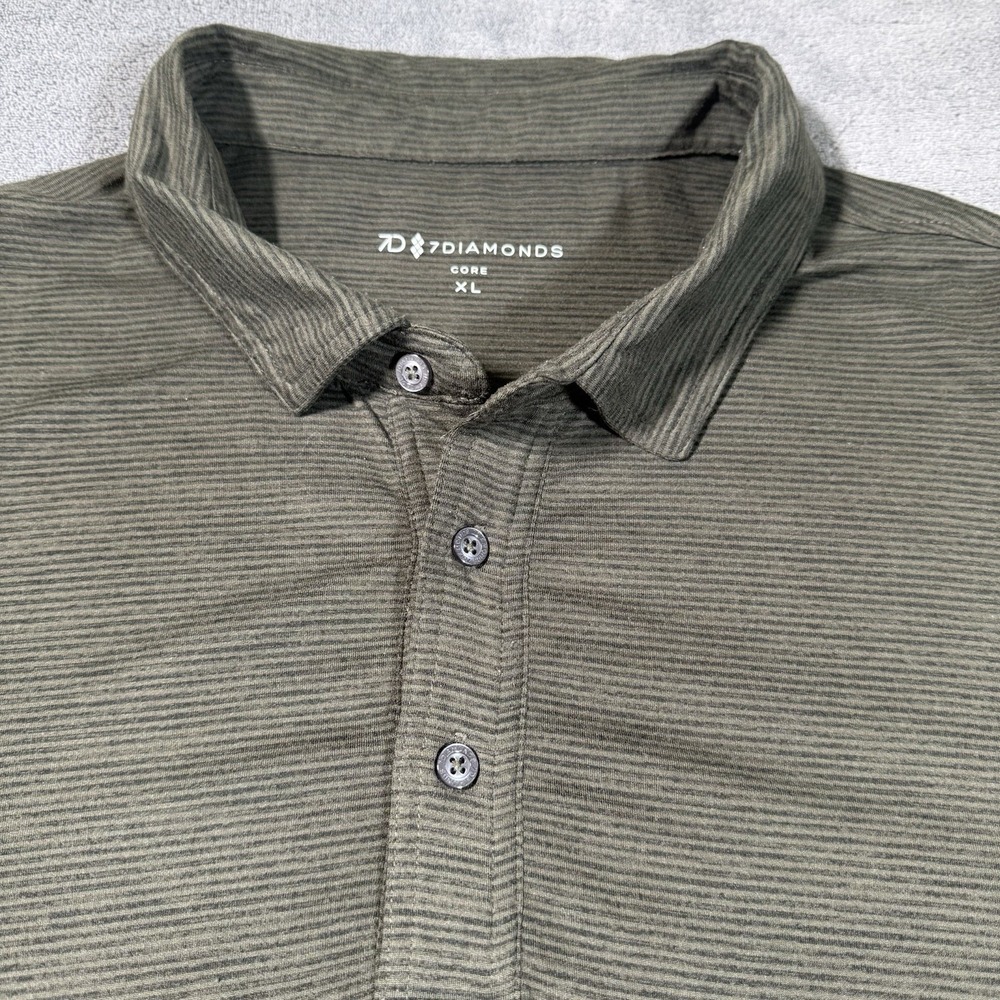 7 Diamonds‎ 7D Core XL stripe green gray polo golf athleisure